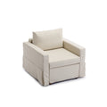 Single Seat Module Sofa Sectional Couch Seat Cushion And Back Cushion Removable And Washable,Cream Cream Wood Primary Living Space Soft Cushion Back Modern Rubberwood Square Arms Foam Linen 1 Seat