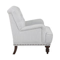 Luxurious Living Room Accent Chair 1Pc White Gray Fabric Upholstered Button Tufted Trim Modern Living Room Furniture Gray Primary Living Space Classic,Luxury,Modern Solid Wood