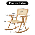 Solid Wood Imitation Rattan Rocking Chair Allows You To Relax Quietly Indoors And Outdoors, Enhancing Your Sense Of Relaxation, Suitable For Balconies, Gardens, And Camping Sites Natural Wood Solid Wood