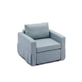 Single Seat Module Sofa Sectional Couch Seat Cushion And Back Cushion Removable And Washable,Light Blue Light Blue Linen Wood Medium Soft Cushion Back Modern Rubberwood Square Arms Foam Linen 1 Seat