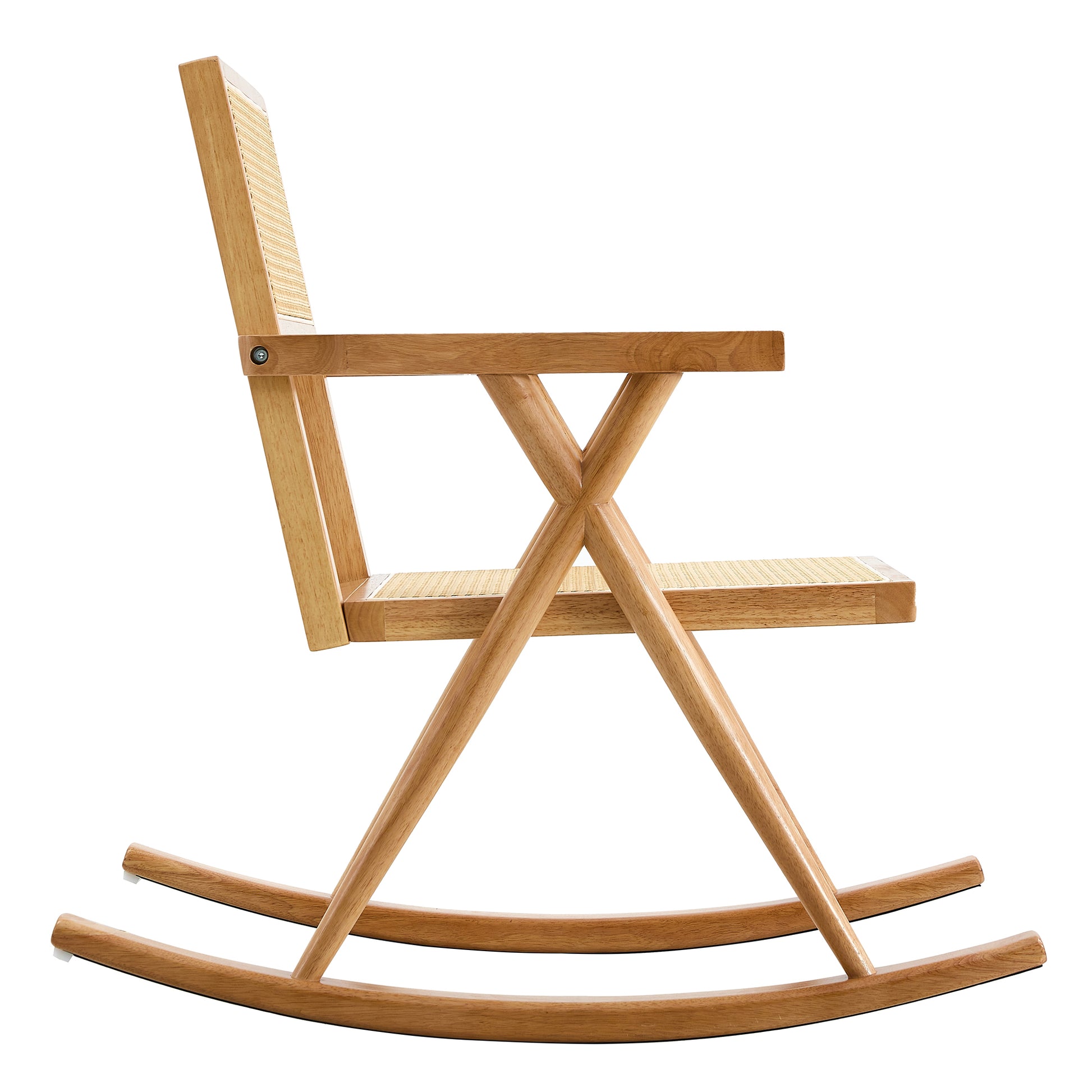 Solid Wood Imitation Rattan Rocking Chair Allows You To Relax Quietly Indoors And Outdoors, Enhancing Your Sense Of Relaxation, Suitable For Balconies, Gardens, And Camping Sites Natural Wood Solid Wood