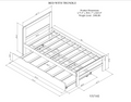 Modern Design Twin Size Platform Bed Frame With Trundle For White Washed Color White Washed Rubber Wood
