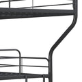 Furnituretriple Bunk Bed, Full Twin Full, Black Black Metal