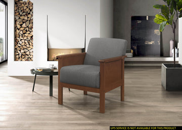 Durable Accent Chair 1Pc Luxurious Gray Upholstery Plush Cushion Comfort Modern Living Room Furniture Gray Primary Living Space Contemporary,Modern,Traditional Wood