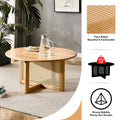 Naturally Elegant Wooden Coffee Table With Faux Rattan Accents Perfect For Stylish Living Rooms And Cozy Tea Time Natural Wood Wood