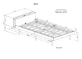 Modern Design Twin Size Platform Bed Frame With Built In Usb Port For Grey Color Grey Particle Board