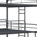 Furnituretriple Bunk Bed, Full Full Full, Black Black Metal