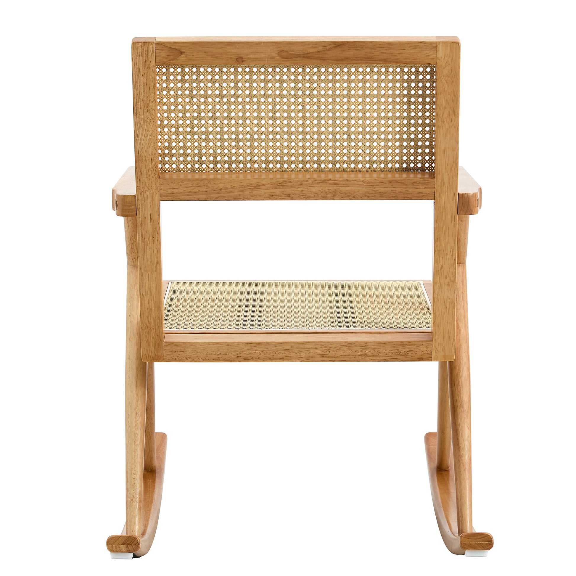 Solid Wood Imitation Rattan Rocking Chair Allows You To Relax Quietly Indoors And Outdoors, Enhancing Your Sense Of Relaxation, Suitable For Balconies, Gardens, And Camping Sites Natural Wood Solid Wood