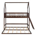 Twin Over Twin Twin House Bunk Bed With Extending Trundle And Ladder Espresso Plywood