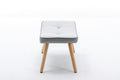 Wooden Step Ottoman,Wooden Step Stool For Adults,Square Cushion Foot Stool,Small Stool With Non Slip Pad,Wood Stool Suitable For Bedroom, Living Room And Kitchen Light Grey Light Gray Foam Linen