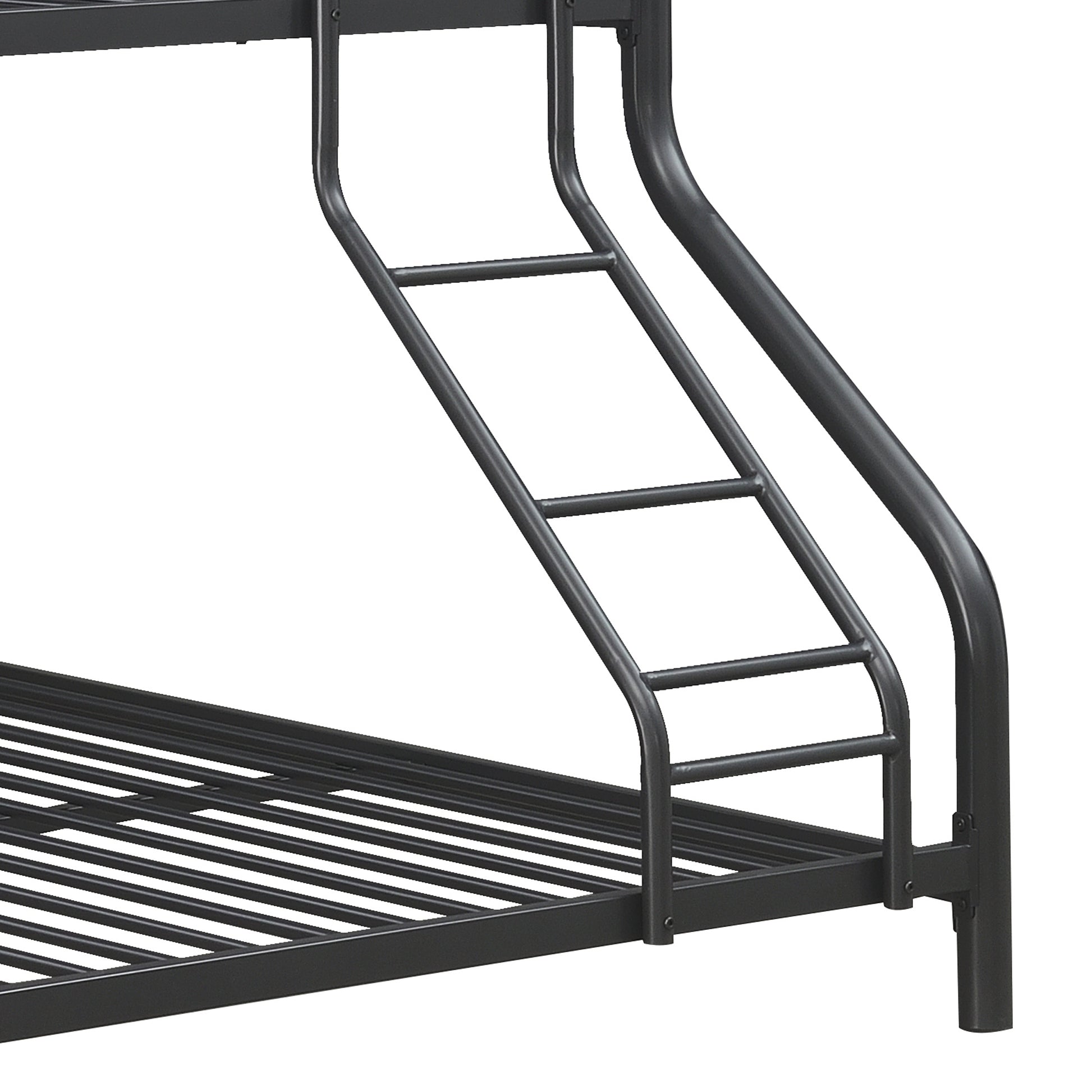 Furnituretriple Bunk Bed, Full Twin Full, Black Black Metal