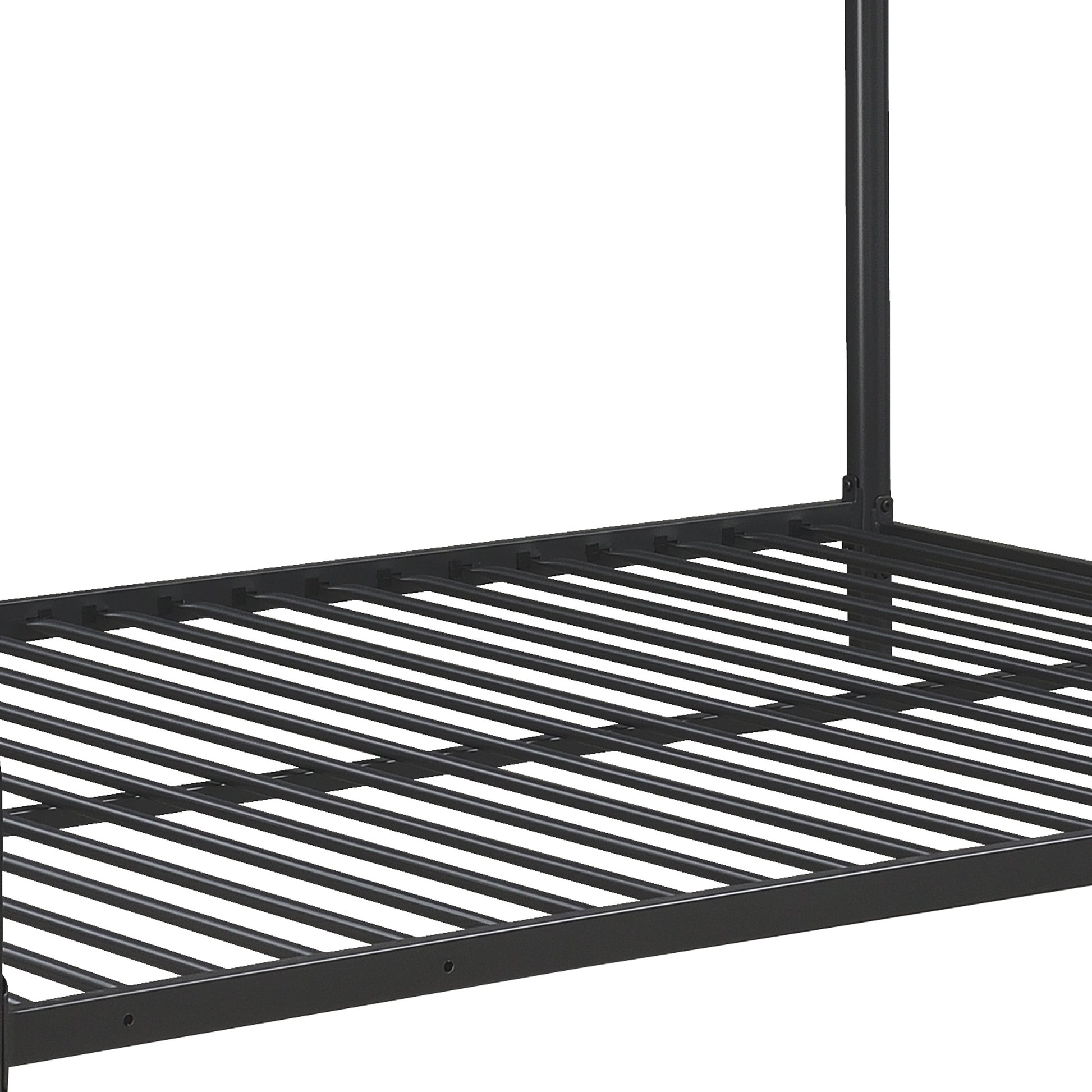 Furnituretriple Bunk Bed, Full Twin Full, Black Black Metal