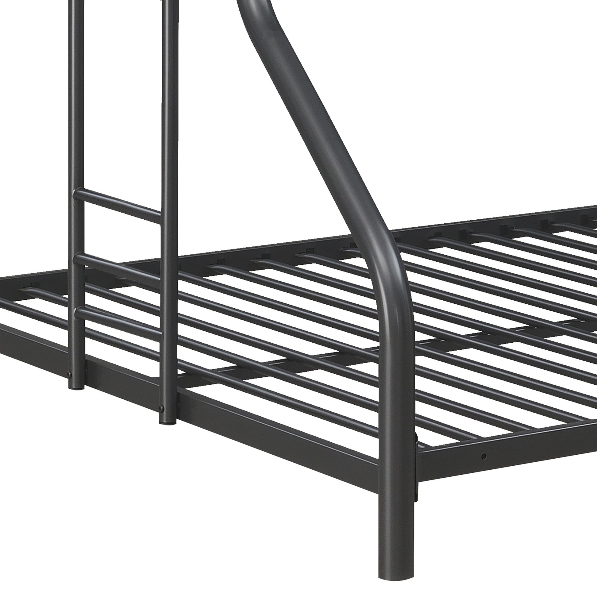 Furnituretriple Bunk Bed, Full Twin Full, Black Black Metal