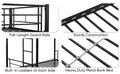 Over Twin Bunk Bed Frame With Trundle,Metal Bunkbed With Sturdy Guard Rail And 2 Sideladders For Kids Adults,Can Be Divided Into Two Beds, No Box Spring Needed, Noise Free For Dorm,Black Box Spring Not Required Twin Black Metal Bedroom Industrial Bunk
