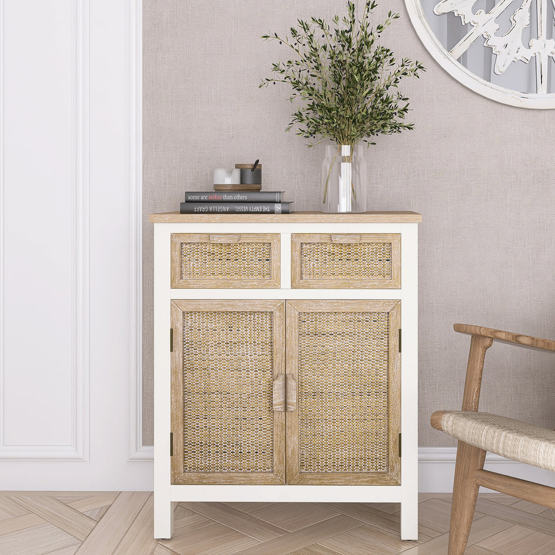 Accent Cabinet 1 2 Drawers Antique White Drawers Included Antique Mdf