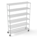 6 Tier Wire Shelving Unit, 6000 Lbs Nsf Height Adjustable Metal Garage Storage Shelves With Wheels, Heavy Duty Storage Wire Rack Metal Shelves Chrome 186082 Chrome Iron Plastic