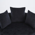 Width 40.6 Inches Accent Chair Classical Barrel Chair For Living Room Modern Leisure Sofa Chair Black Black Primary Living Space American Design Foam Velvet