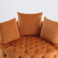 Width 40.6 Inches Accent Chair Classical Barrel Chair For Living Room Modern Leisure Sofa Chair Orange Orange Primary Living Space American Design Foam Velvet