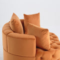 Width 40.6 Inches Accent Chair Classical Barrel Chair For Living Room Modern Leisure Sofa Chair Orange Orange Primary Living Space American Design Foam Velvet