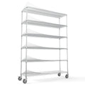 6 Tier Wire Shelving Unit, 6000 Lbs Nsf Height Adjustable Metal Garage Storage Shelves With Wheels, Heavy Duty Storage Wire Rack Metal Shelves Chrome 186082 Chrome Iron Plastic