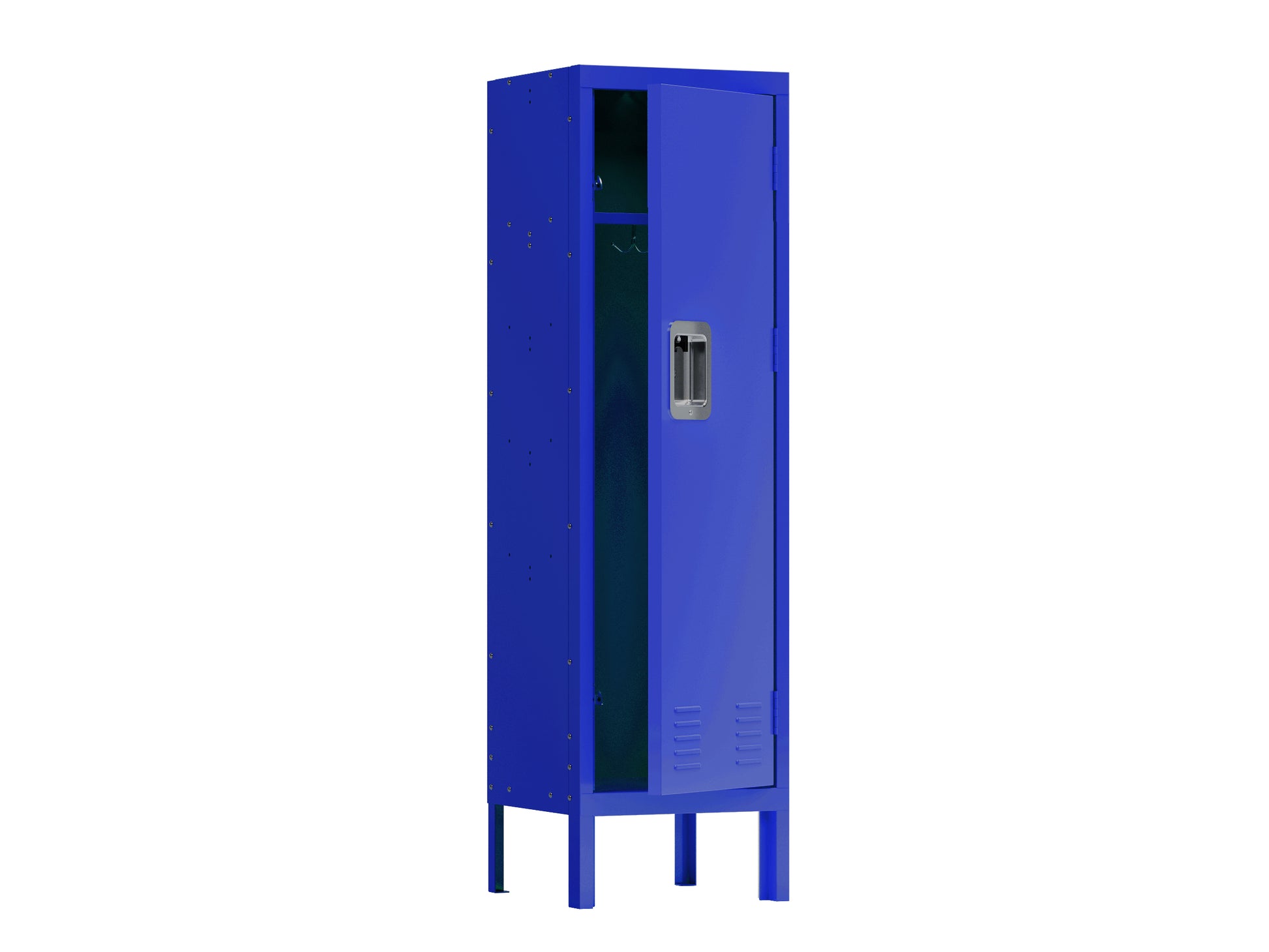 1 Door Tall Single Metal Locker Retro Style Storage Cabinet Industrial Furniture For Living Room Bedroom Storage Room Gym School Blue Blue Steel