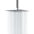 Rain Fixed Shower Head 12 Inch Square, Chrome Chrome Stainless Steel