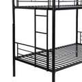 Bunk Bed Twin Over Twin Size With 2 Ladders And Full Length Guardrail, Metal, Storage Space, No Box Spring Needed, Noise Free, Black Box Spring Not Required Twin Black Metal Bedroom Industrial Bunk Metal