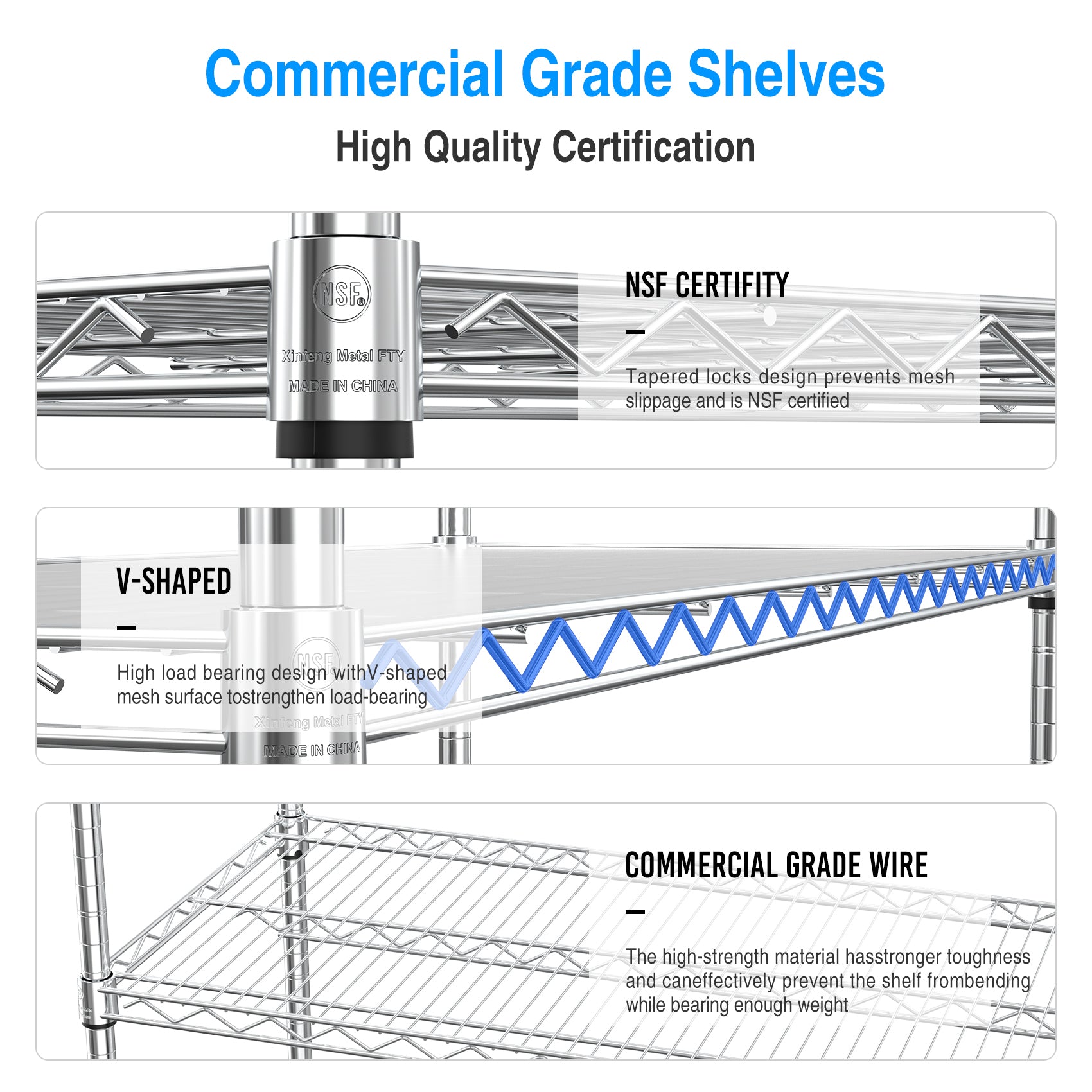 6 Tier Wire Shelving Unit, 6000 Lbs Nsf Height Adjustable Metal Garage Storage Shelves With Wheels, Heavy Duty Storage Wire Rack Metal Shelves Chrome 186082 Chrome Iron Plastic