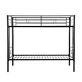 Bunk Bed Twin Over Twin Size With 2 Ladders And Full Length Guardrail, Metal, Storage Space, No Box Spring Needed, Noise Free, Black Box Spring Not Required Twin Black Metal Bedroom Industrial Bunk Metal