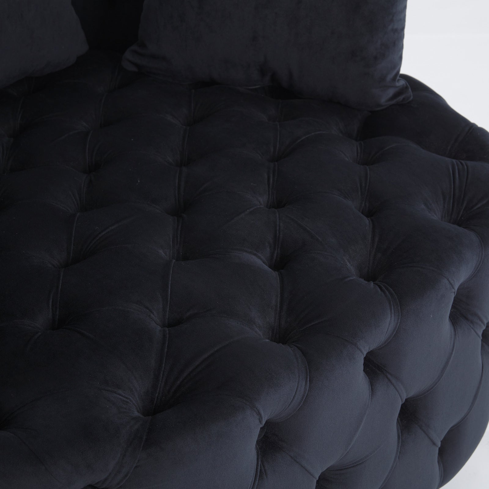 Width 40.6 Inches Accent Chair Classical Barrel Chair For Living Room Modern Leisure Sofa Chair Black Black Primary Living Space American Design Foam Velvet