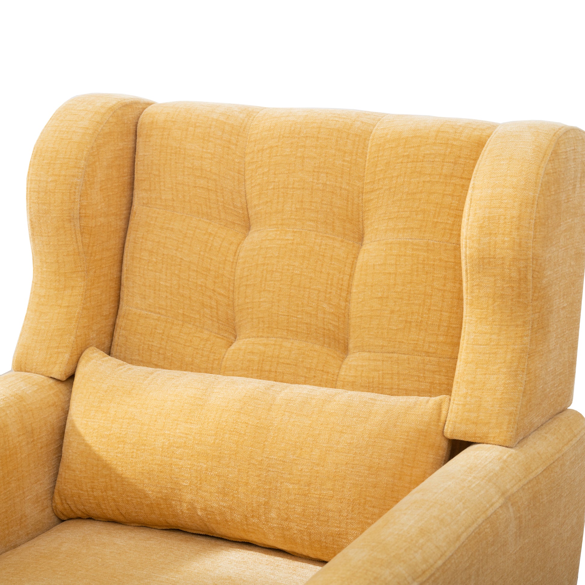 Modern Accent Chair Upholstered Foam Filled Living Room Chairs Comfy Reading Chair Mid Century Modern Chair With Chenille Fabric Lounge Arm Chairs Armchair For Living Room Bedroom Yellow Yellow Light Brown Primary Living Space Modern Rubberwood Foam