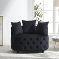 Width 40.6 Inches Accent Chair Classical Barrel Chair For Living Room Modern Leisure Sofa Chair Black Black Primary Living Space American Design Foam Velvet