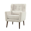 Modern Accent Chair Upholstered Foam Filled Living Room Chairs Comfy Reading Chair Mid Century Modern Chair With Chenille Fabric Lounge Arm Chairs Armchair For Living Room Bedroom Beige Beige Light Brown Primary Living Space Modern Rubberwood Foam