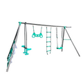 Xns076 Blackish Green Interesting Four Function Swingset With Face To Face Metal Plastic Safe Swing Seat 550Lbs For Outdoor Playground For Age 3 Blackish Green Steel