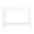 Twin Over Twin Metal Bunk Bed,Metal Structure Bedframe With Safety Guardrails And 2 Ladders,Convertible Bunkbeds,No Spring Box Required And Space Saving Design,White Box Spring Not Required Twin White Metal Bedroom Industrial Bed Frame Metal