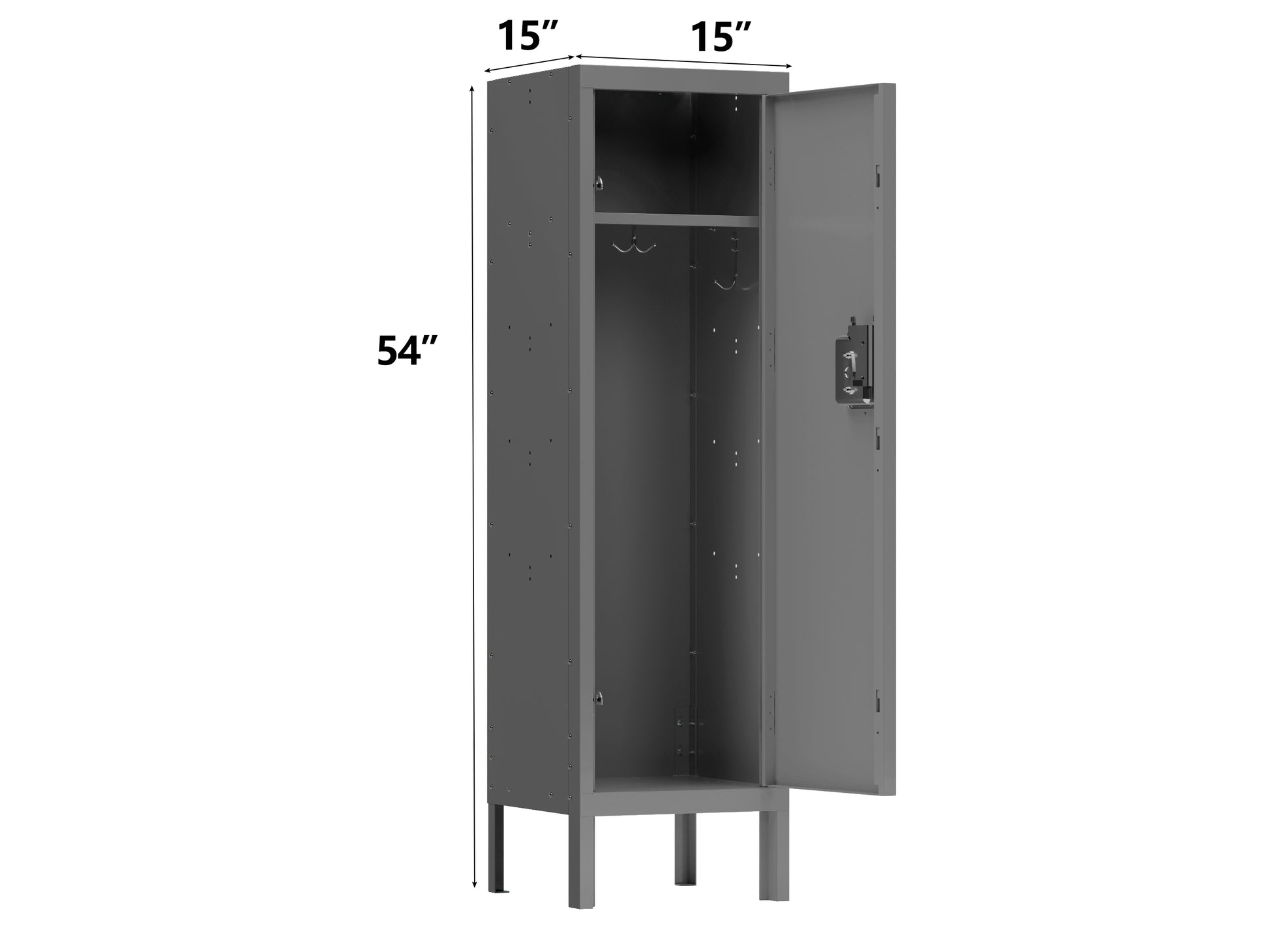 1 Door Tall Single Metal Locker Retro Style Storage Cabinet Industrial Furniture For Living Room Bedroom Storage Room Gym School Grey Grey Steel