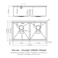 Double Bowl 50 50 Undermount Kitchen Sink 33