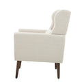 Modern Accent Chair Upholstered Foam Filled Living Room Chairs Comfy Reading Chair Mid Century Modern Chair With Chenille Fabric Lounge Arm Chairs Armchair For Living Room Bedroom Beige Beige Light Brown Primary Living Space Modern Rubberwood Foam