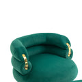 Coolmore Upholstered Velvet Barrel Accent Chair With Ottoman,Accent Comfy Lounge Arm Chair And Folding Footrest Stool Set,Single Sofa Armchair With Lounge Seat For Bedroom,Office Green Green Foam Velvet