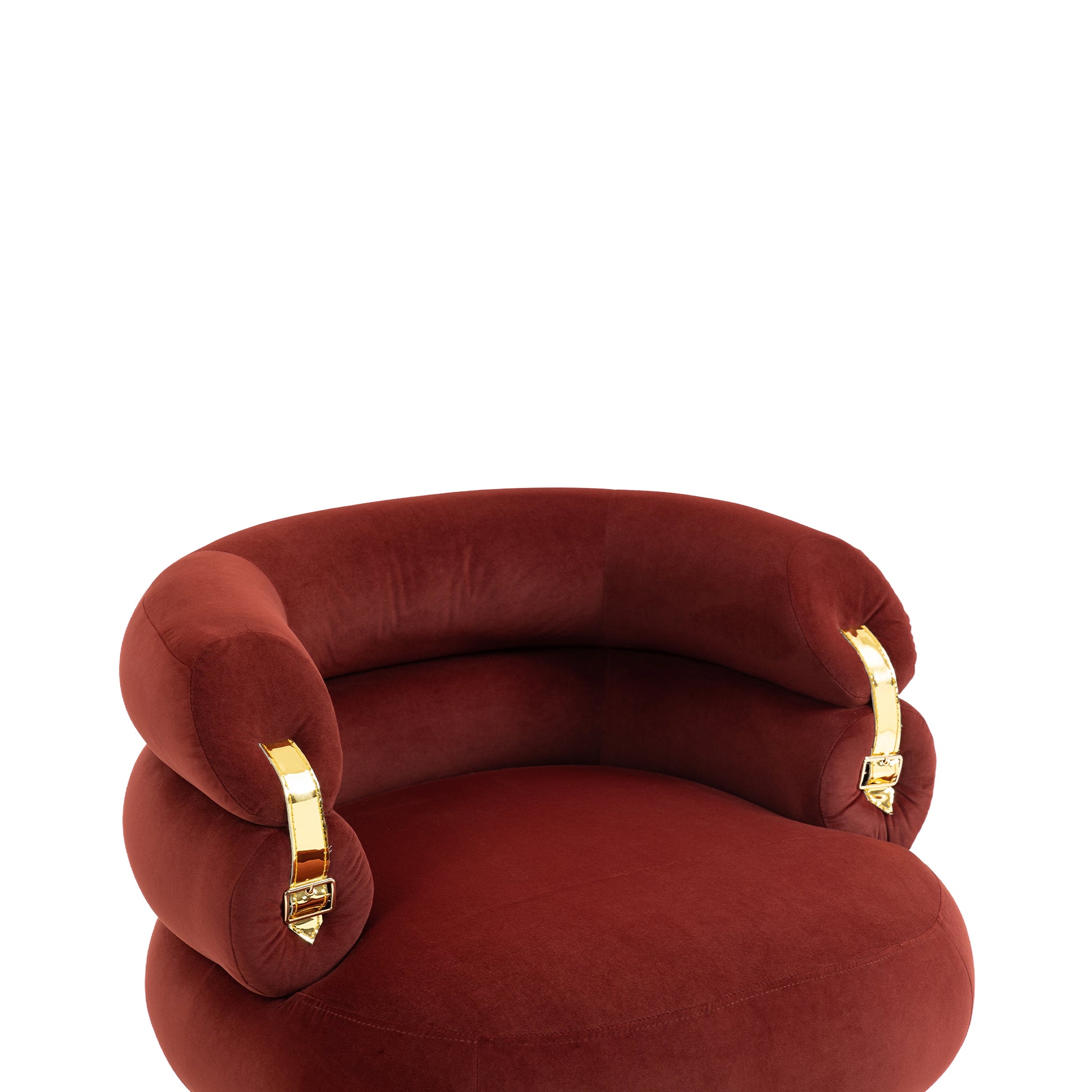 Coolmore Upholstered Velvet Barrel Accent Chair With Ottoman,Accent Comfy Lounge Arm Chair And Footrest Stool Set,Single Sofa Armchair With Lounge Seat For Bedroom,Office Wine Red Wine Red Foam Velvet