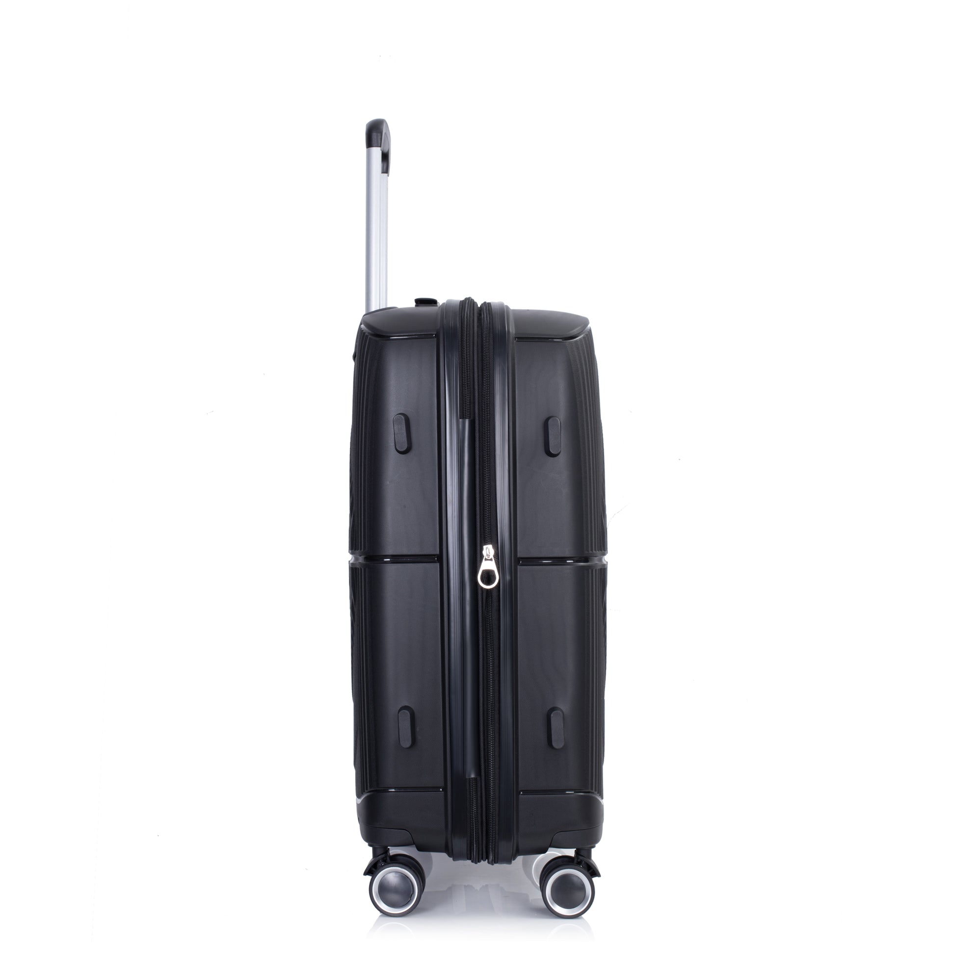 Expandable Hardshell Suitcase Double Spinner Wheels Pp Luggage Sets Lightweight Durable Suitcase With Tsa Lock,3 Piece Set 20 24 28 ,Black Black Polypropylene