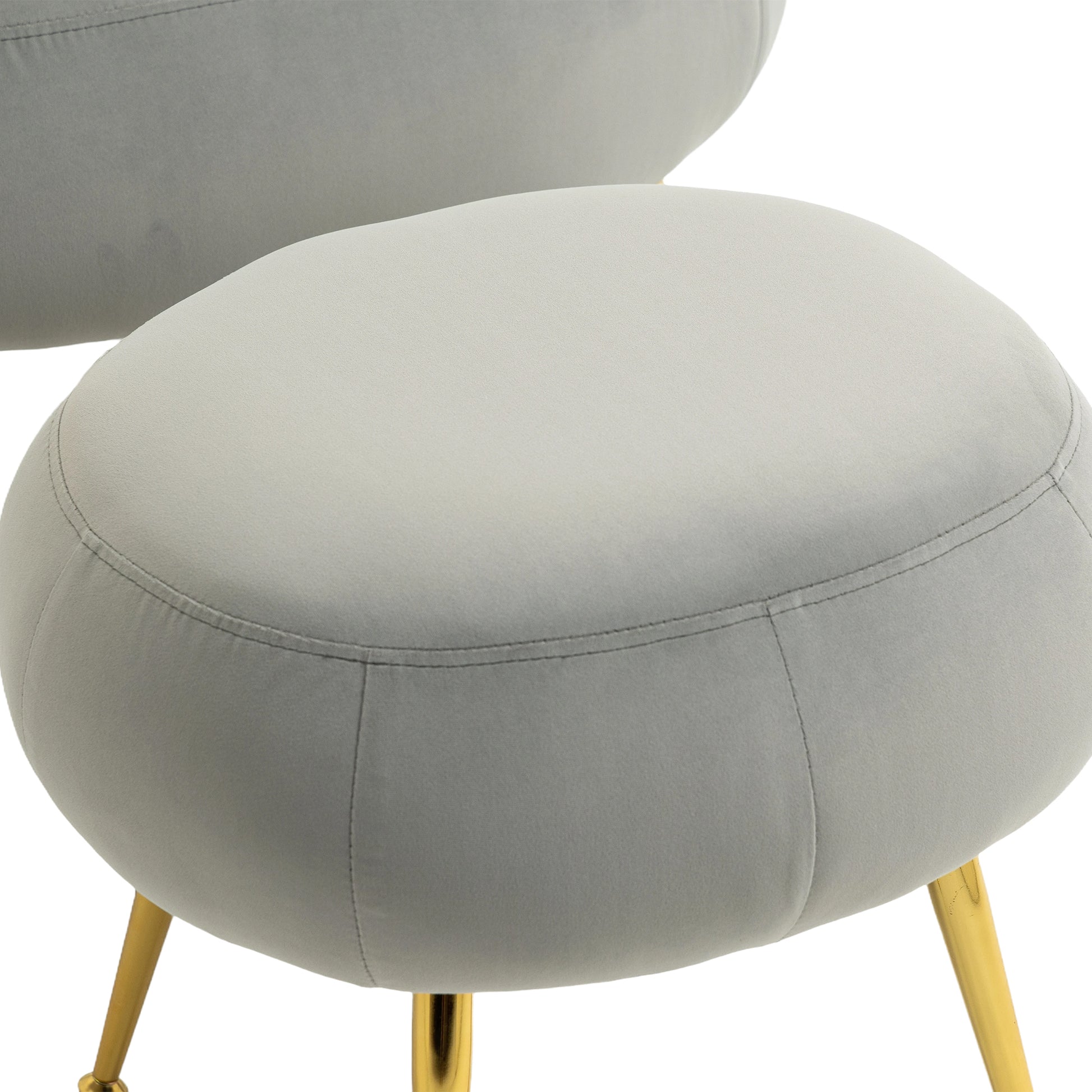 Coolmore Upholstered Velvet Barrel Accent Chair With Ottoman,Accent Comfy Lounge Arm Chair And Folding Footrest Stool Set,Single Sofa Armchair With Lounge Seat For Bedroom,Office Gray Gray Foam Velvet