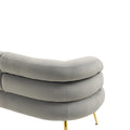 Coolmore Small Loveseat Sofa, Upholstered Mini Couch With Curved Backrest With Stylish Golden Decor, Small Comfy Beautiful Seat Leisure Accent Couch For Living Room, Bedroom, Office Gray Gray Foam Velvet