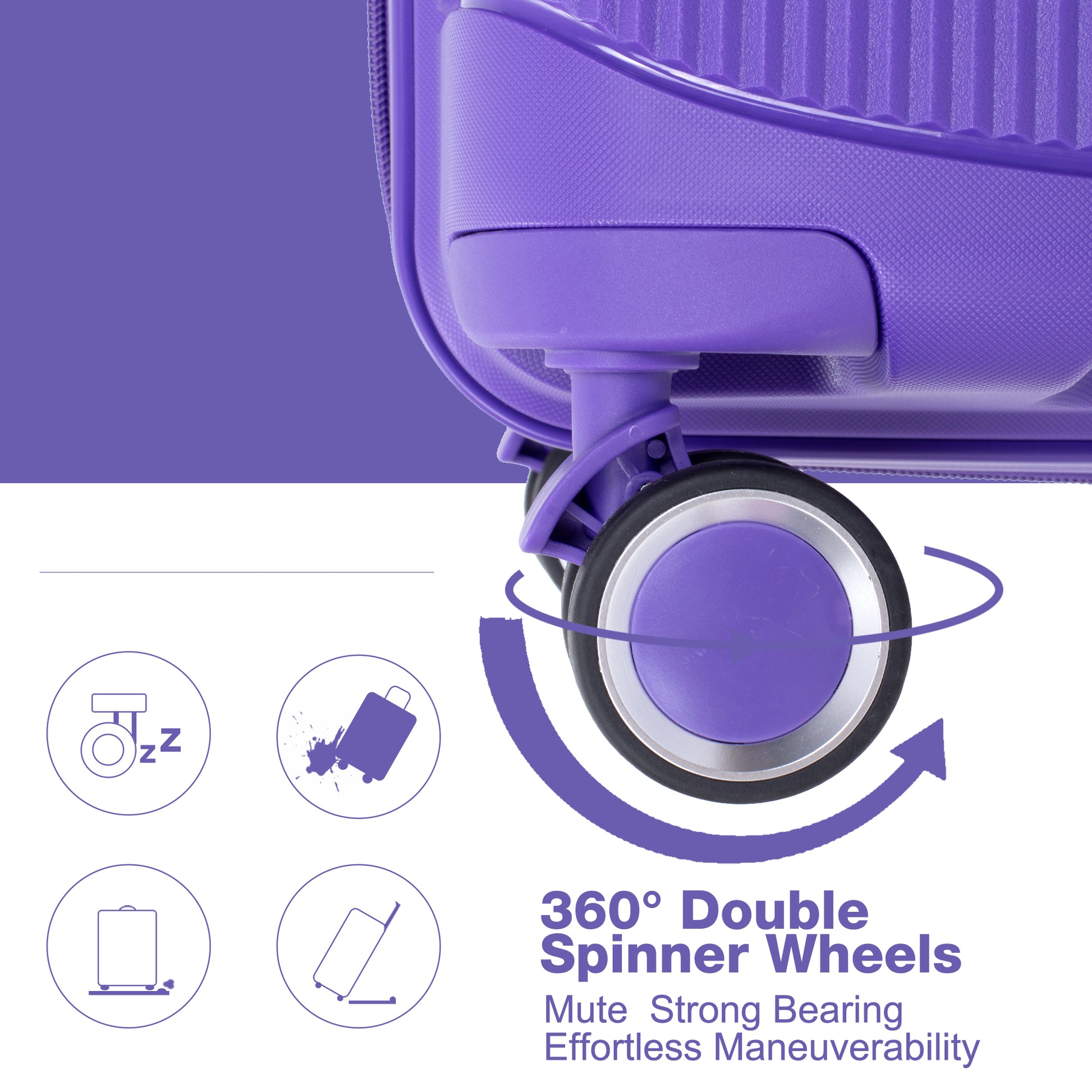 Expandable Hardshell Suitcase Double Spinner Wheels Pp Luggage Sets Lightweight Durable Suitcase With Tsa Lock,3 Piece Set 20 24 28 Purple Purple Polypropylene