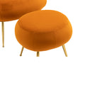 Coolmore Upholstered Velvet Barrel Accent Chair With Ottoman,Accent Comfy Lounge Arm Chair And Folding Footrest Stool Set,Single Sofa Armchair With Lounge Seat For Bedroom,Office Orange Orange Foam Velvet