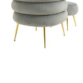 Coolmore Upholstered Velvet Barrel Accent Chair With Ottoman,Accent Comfy Lounge Arm Chair And Folding Footrest Stool Set,Single Sofa Armchair With Lounge Seat For Bedroom,Office Gray Gray Foam Velvet