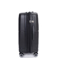 Expandable Hardshell Suitcase Double Spinner Wheels Pp Luggage Sets Lightweight Durable Suitcase With Tsa Lock,3 Piece Set 20 24 28 ,Black Black Polypropylene