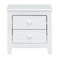 3 Pieces Bedroom Sets,Queen Size Wood Platform Bed And Two Nightstands White White Wood