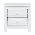 2 Drawer Nightstand For Bedroom, Mid Century Retro Bedside Table With Classic Design,White White Wood
