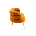 Coolmore Small Loveseat Sofa, Upholstered Mini Couch With Curved Backrest With Stylish Golden Decor, Small Comfy Beautiful Seat Leisure Accent Couch For Living Room, Bedroom, Office Orange Orange Foam Velvet